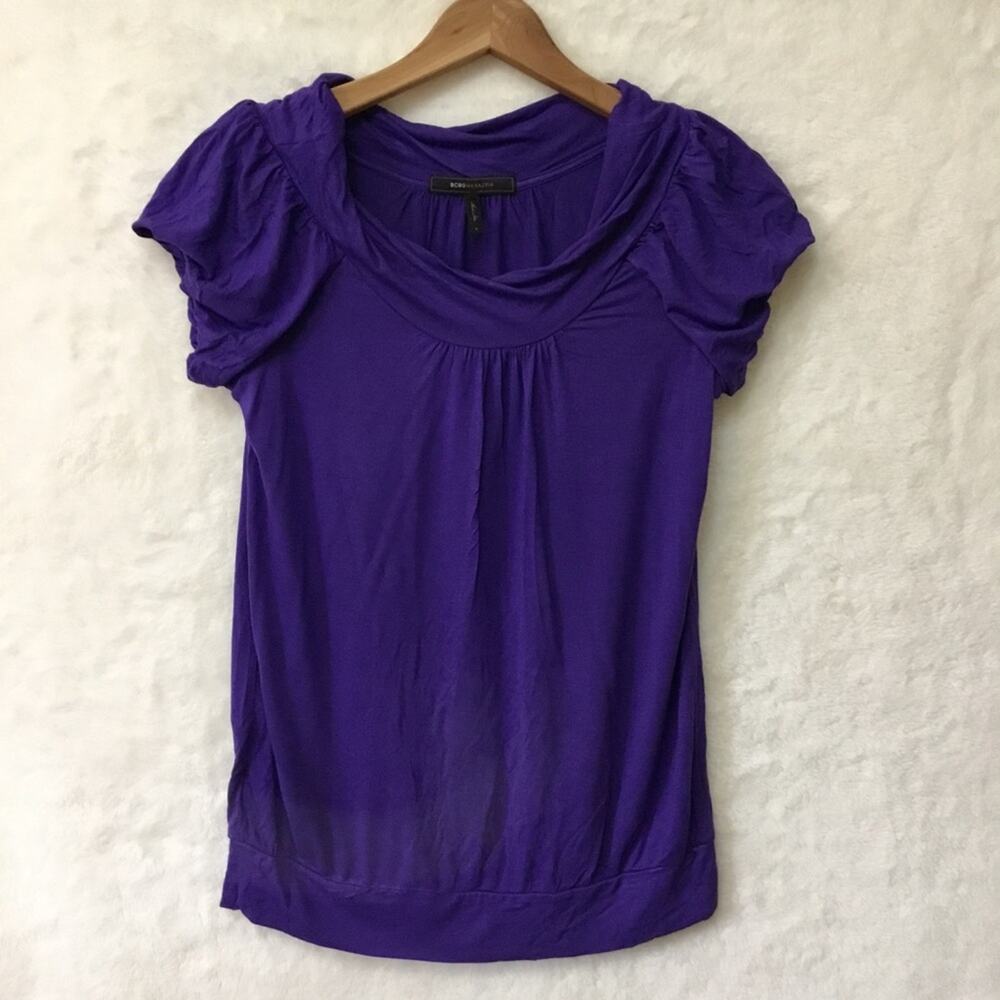 BCBGMaxAzria Purple Short Sleeve Top - Picture 2 of 11